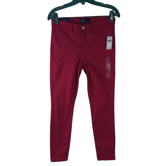 GAP SLIM SKINNY JEANS jeggings CITY crop‎ capri raspberry fuschia 0/25 - Picture 3 of 5